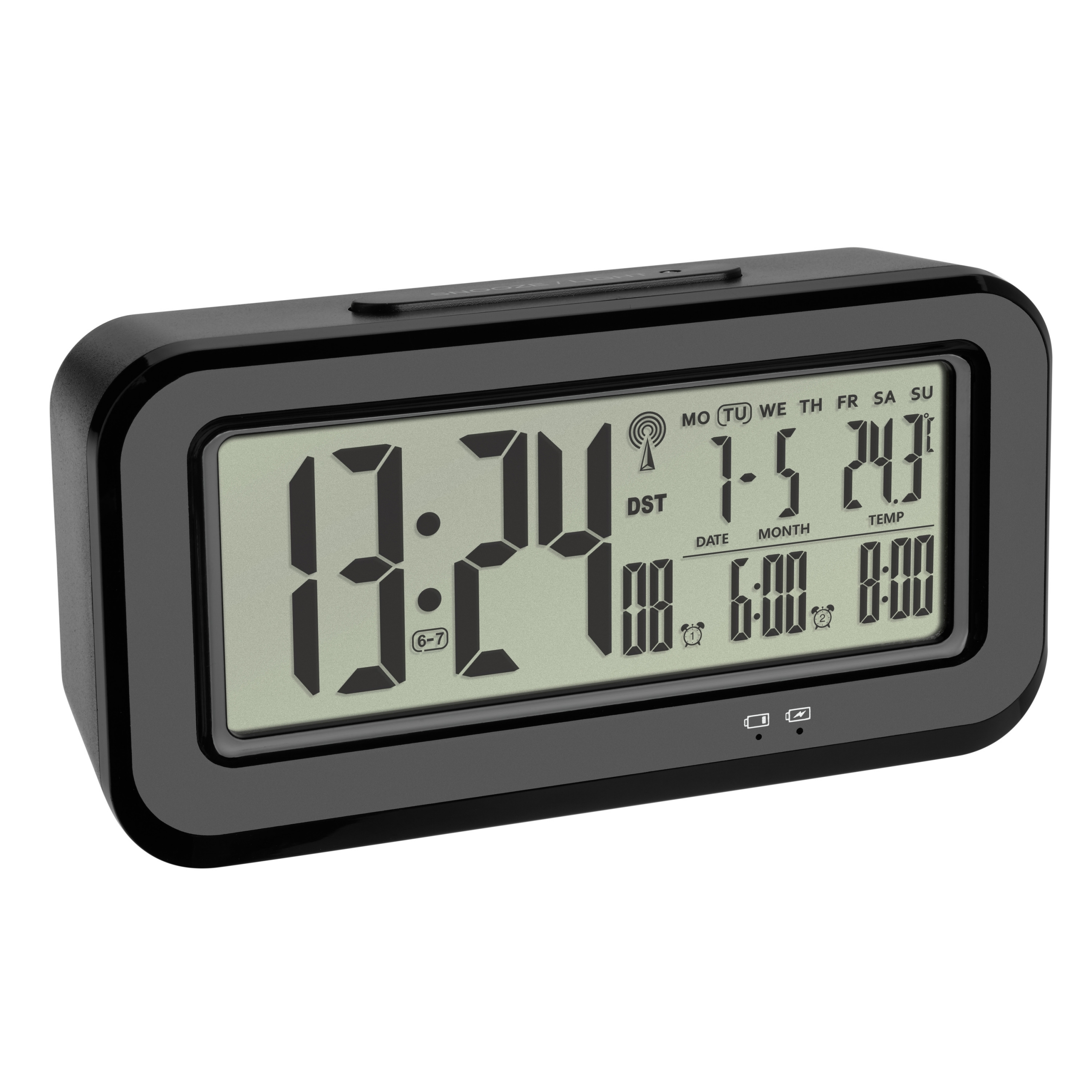 Digital Radio-Controlled Alarm Clock with Temperature BOXX | TFA Dostmann