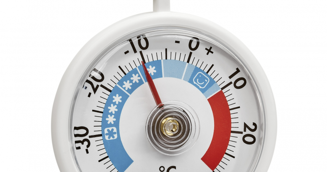 Lantelme Fridge Thermometer Set of 4 German Production Analogue Refrigerator Glue Thermometer Round White 7015 