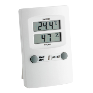 Digital Thermohygrometer Thermometer Luftfeuchtigkeitsmesser Uhr Messgerät DE