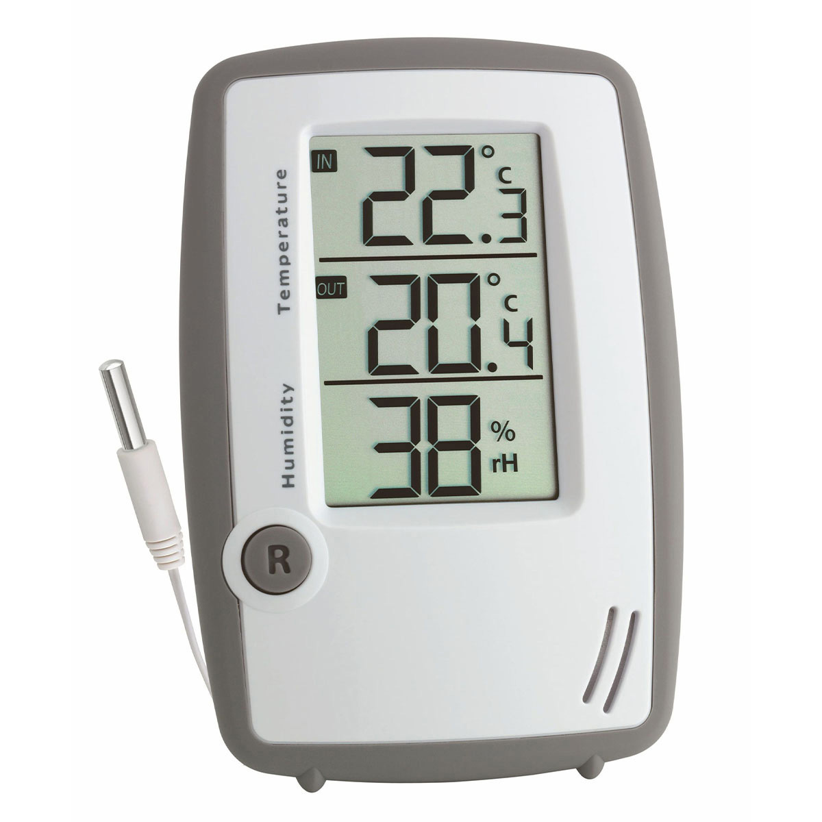Thermometer 白色 Hygrometer-Temperatur-Feuchtigkeitsmessgerät digitales Thermostat Hygrometer-Temperatur-Feuchtigkeitsmessgerät Großes LCD-Display Max/Min-Aufzeichnung 