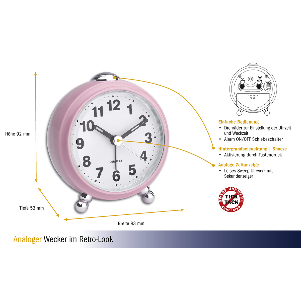 Analogue Alarm Clock Tfa Dostmann