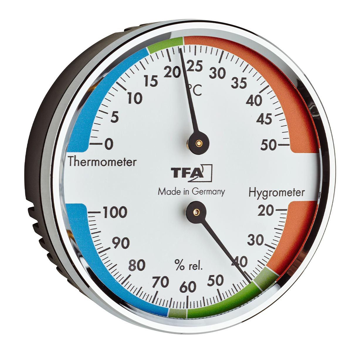 Analoges ThermoHygrometer mit Metallring TFA Dostmann