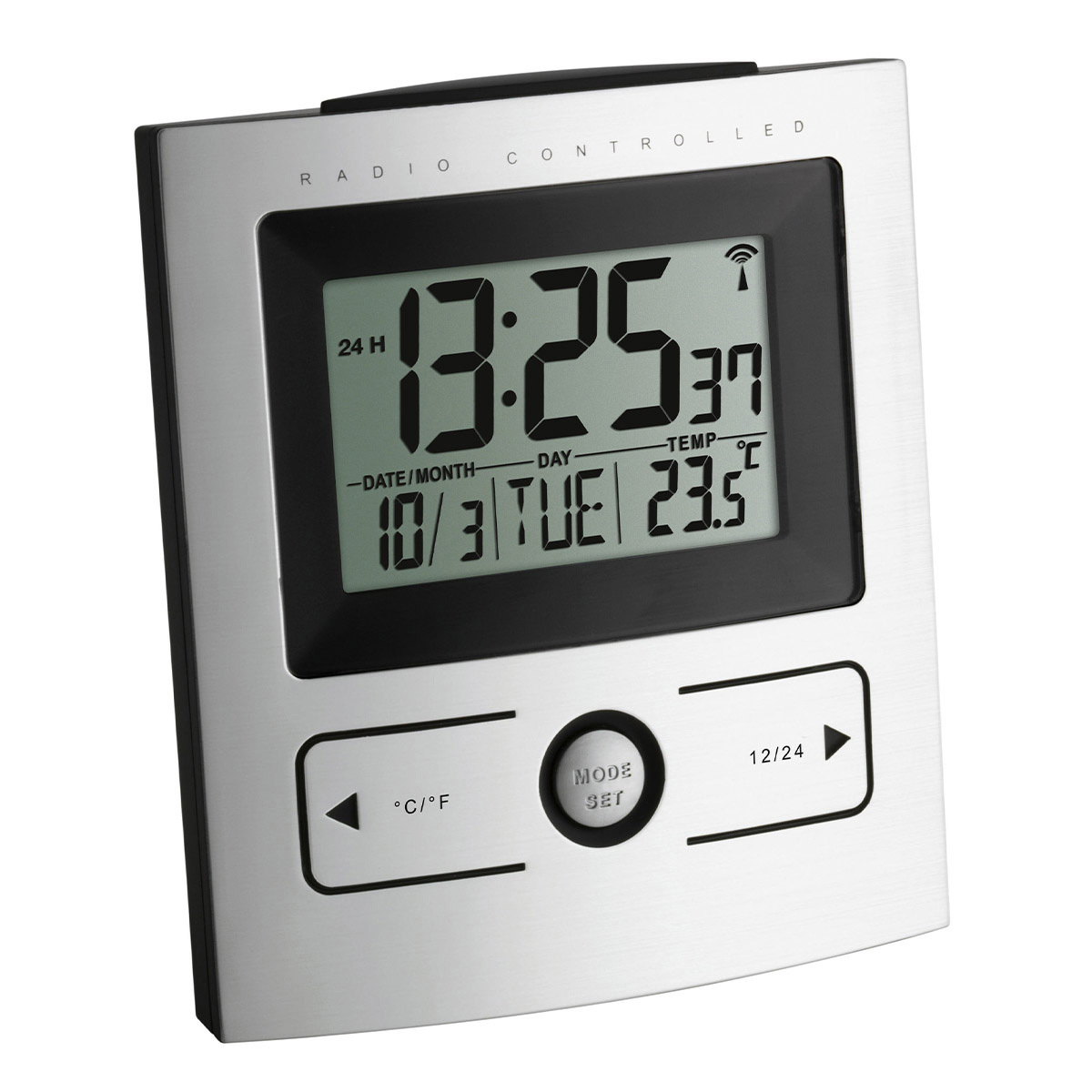 4 x 16,6 x 8,7 cm Color Blanco y bambú Radiodespertador Digital indicador de Temperatura señal horaria DCF iluminación de Pantalla ADE CK1940 