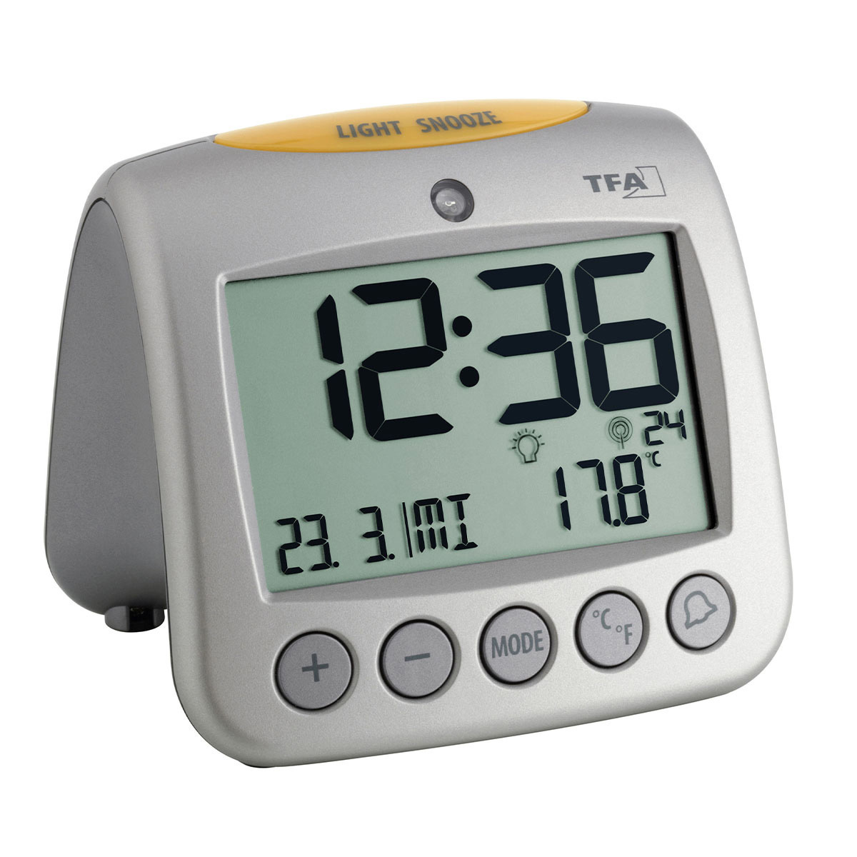 Digital RadioControlled Alarm Clock with Temperature SONIO TFA Dostmann