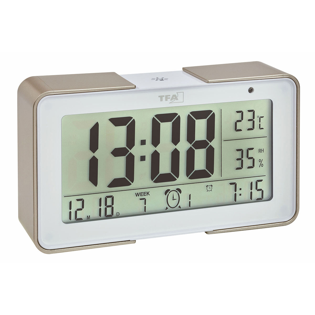 Digital radiocontrolled alarm clock with various alarm sounds MELODY