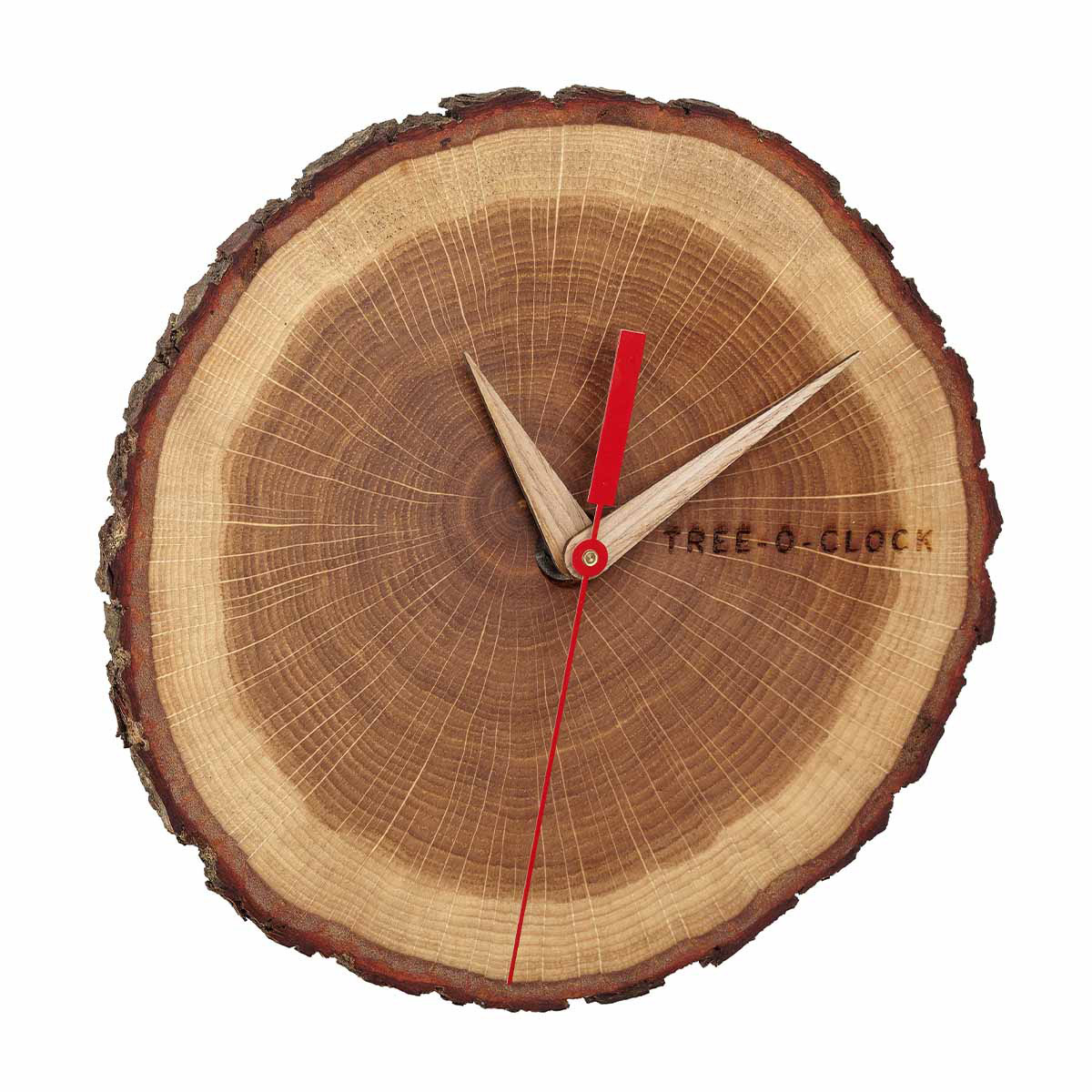 Analogue Wall Clock Made of Oak TREEOCLOCK TFA Dostmann