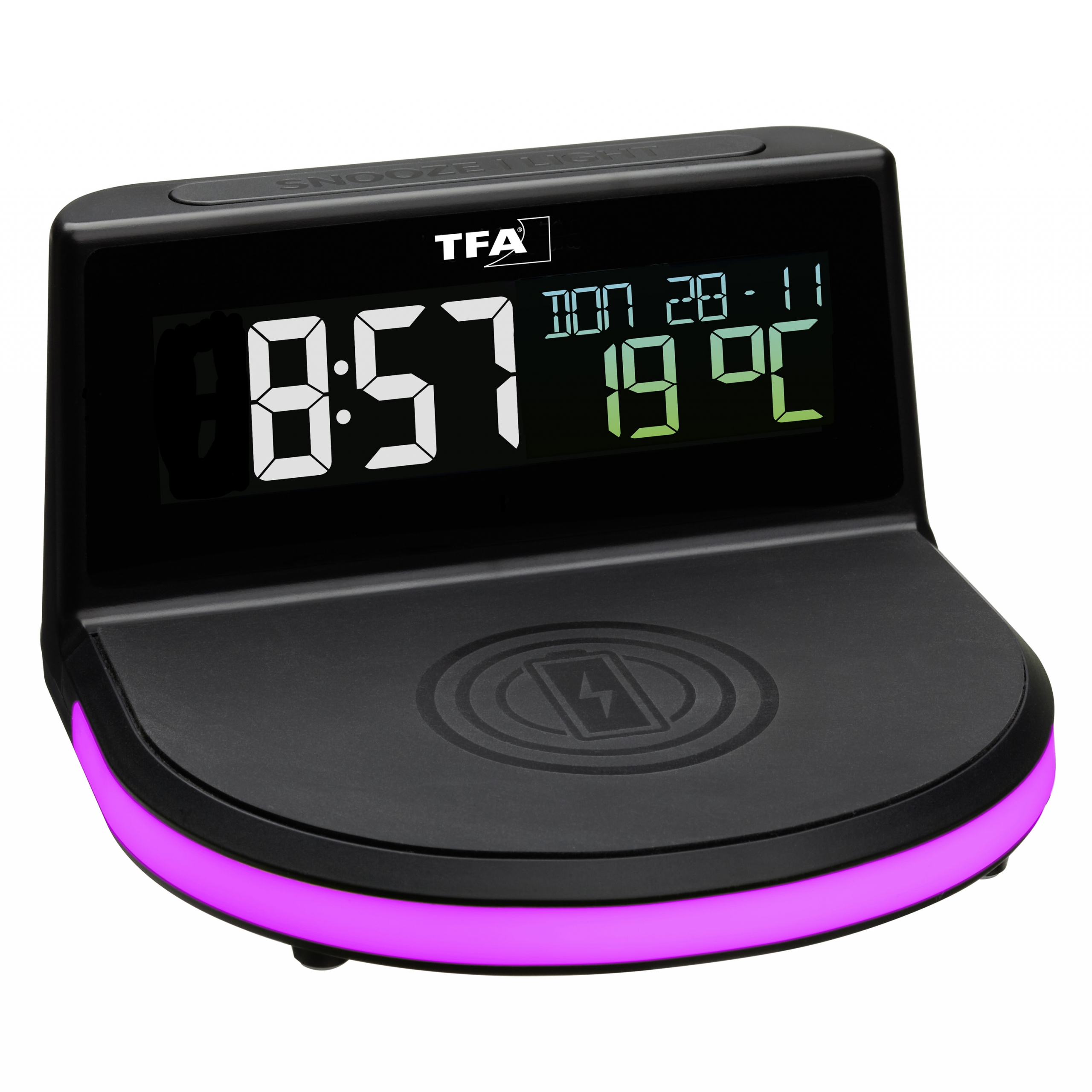 Wireless charging alarm clock CHARGEIT WIRELESS TFA Dostmann