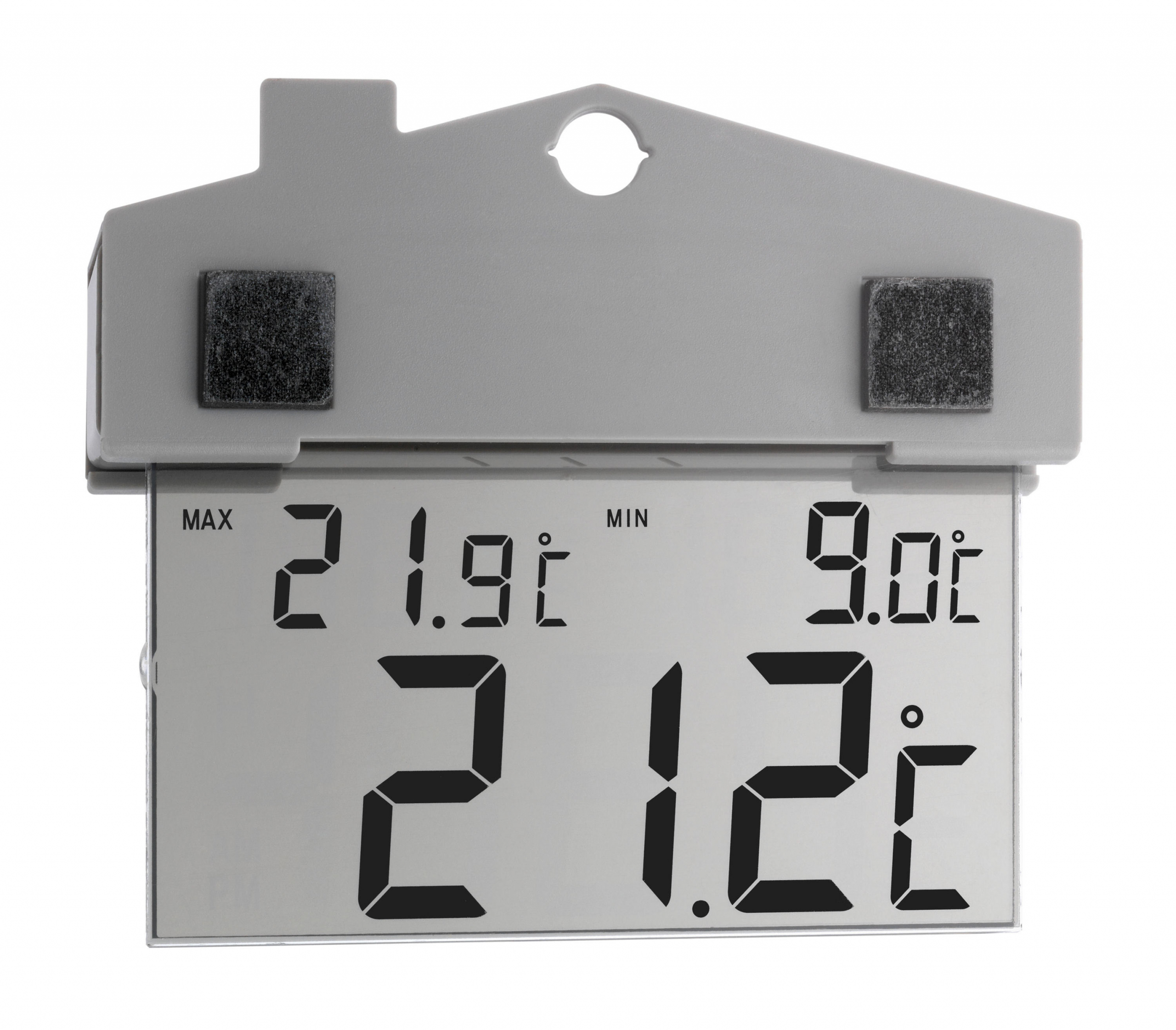 Digitales Fensterthermometer Min-Max selbstklebend Außenthermometer abnehmbar 