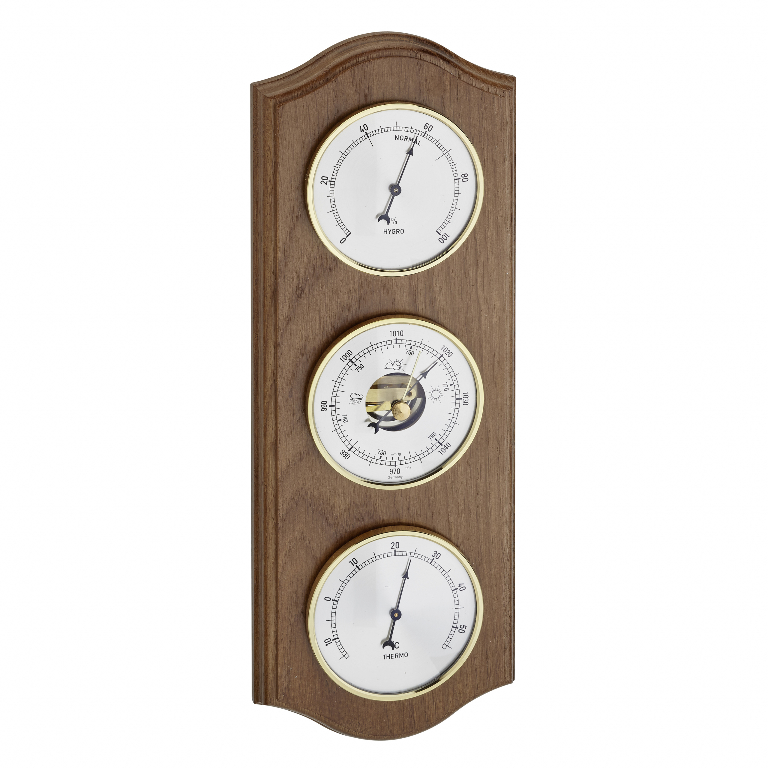 Wetterstation analog Barometer Innen & Außen Thermometer Hygrometer 