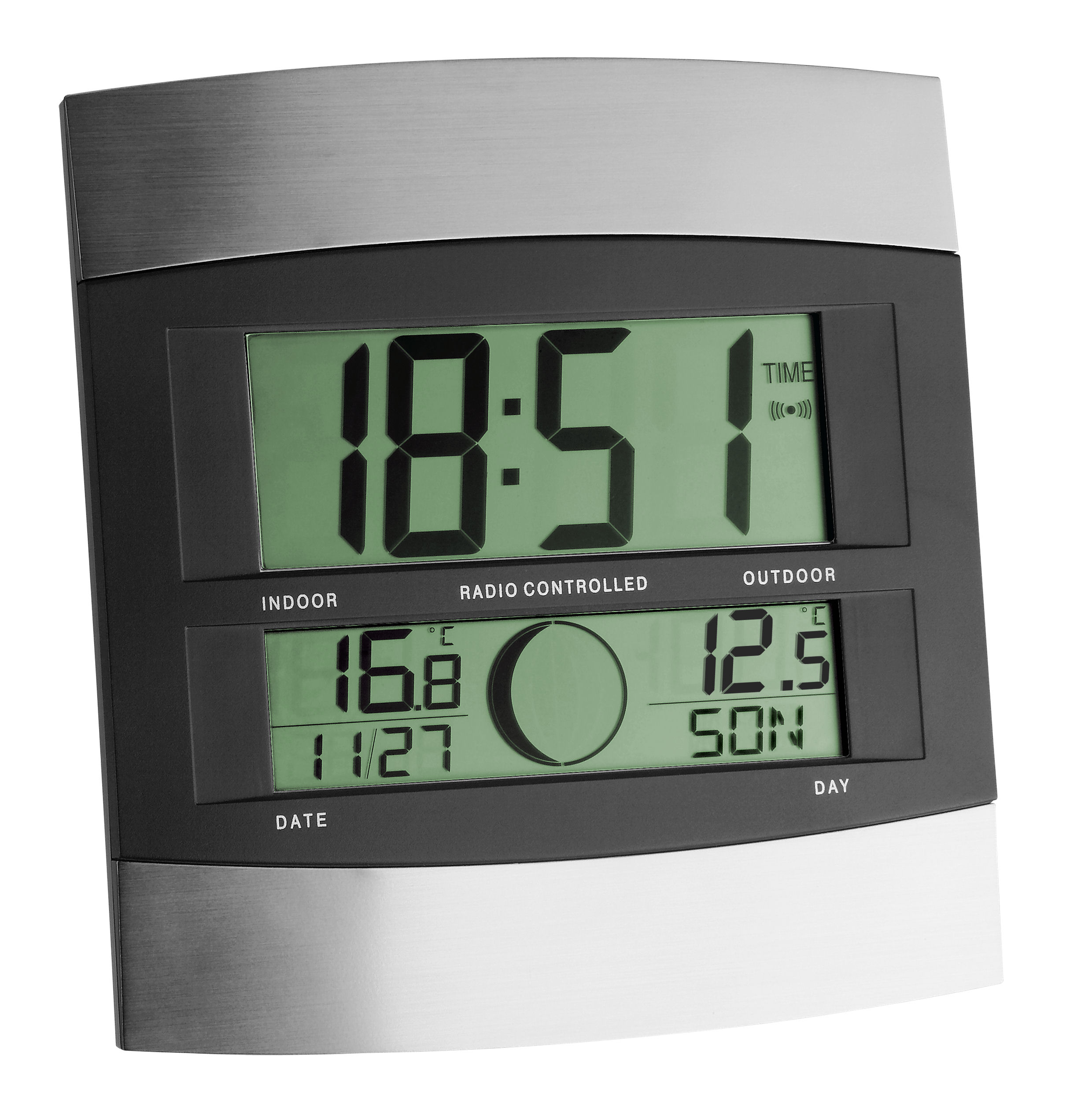 Digital radiocontrolled clock with outdoor temperature TFA Dostmann