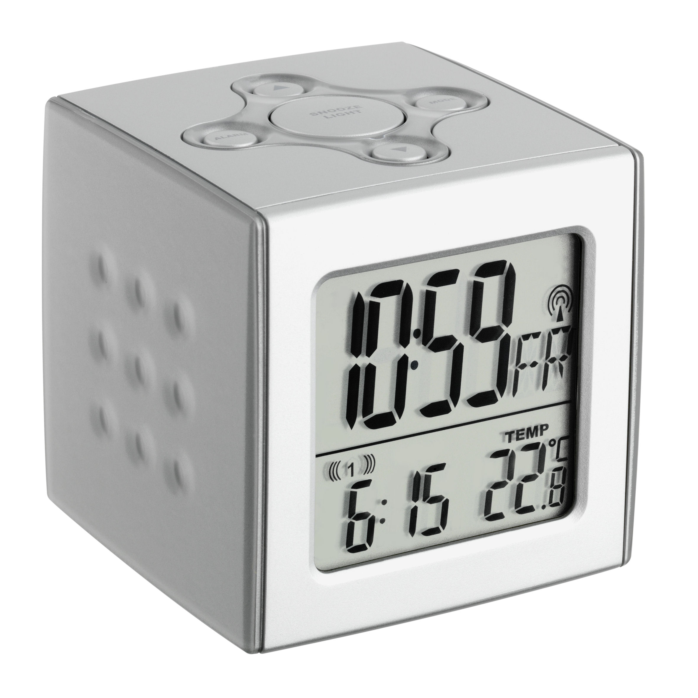 Digital Radio-Controlled Alarm Clock with Temperature CUBO ...