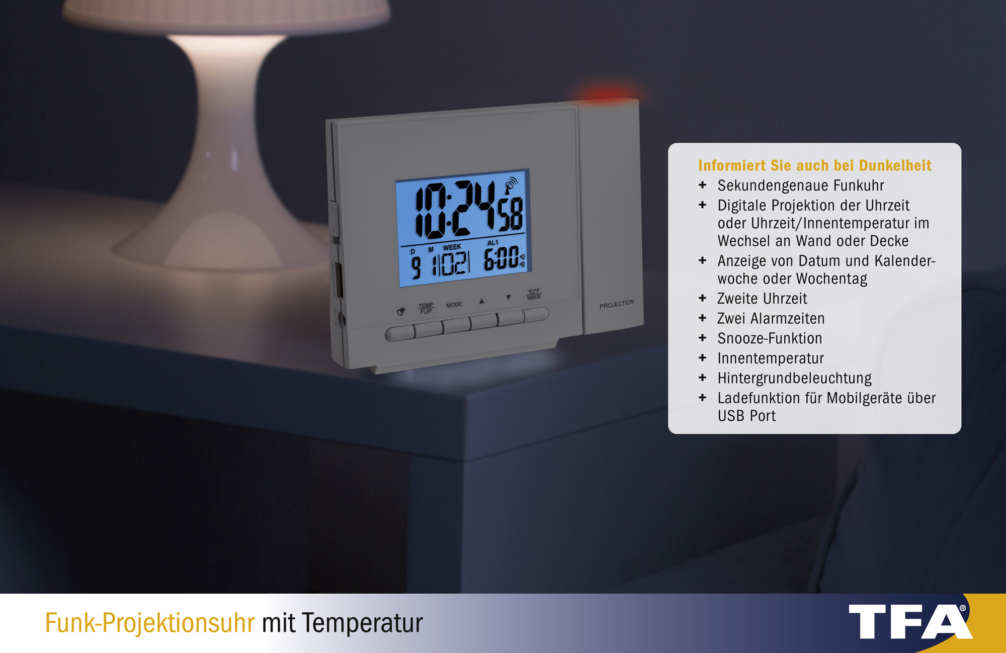 Tfa Dostmann Wecker Mit Zeitanzeige An Der Decke Tfa Dostmann