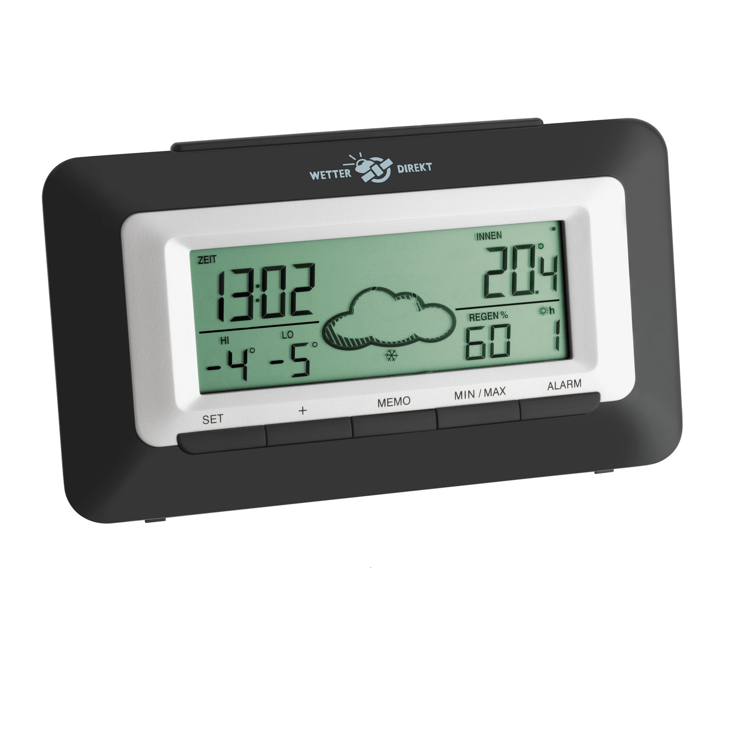 Alarm clock and satellitebased wireless weather station SONO TFA