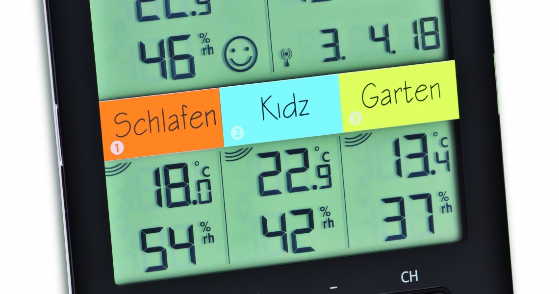TFA Dostmann Klima-Monitor Mit 3 Sendern - Funk-Thermo-Hygrometer Grau