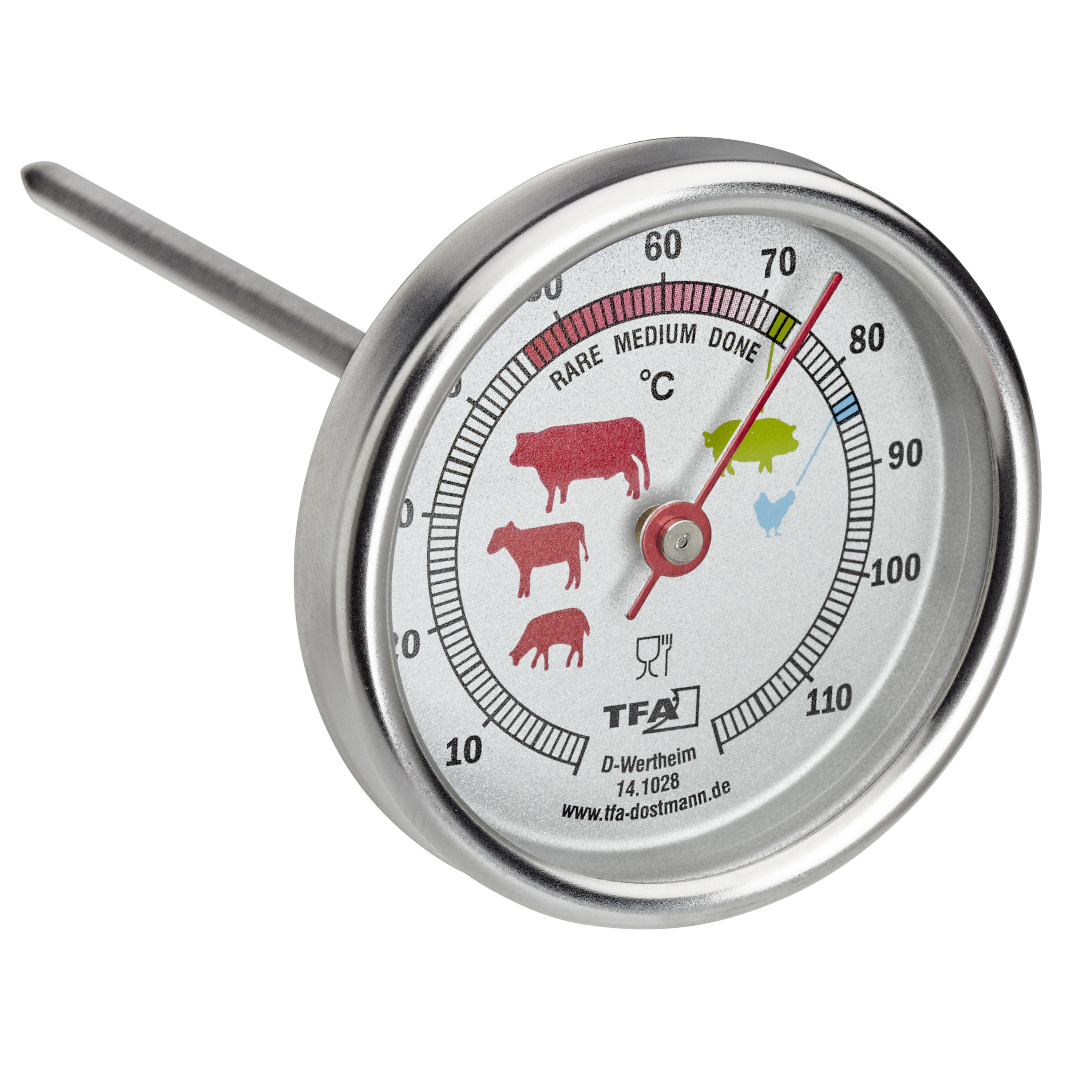 Analogue Roast Thermometer of Stainless Steel TFA Dostmann